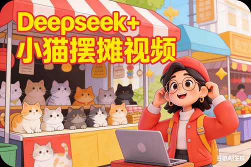 Deepseek+小猫摆摊视频