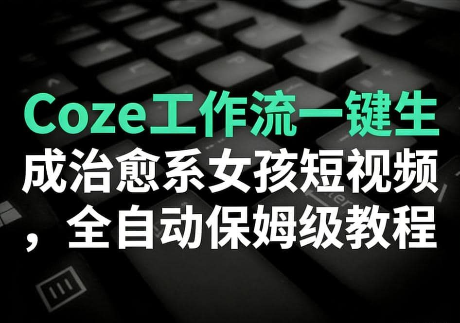 Coze工作流一键生成治愈系女孩短视频保姆级教程