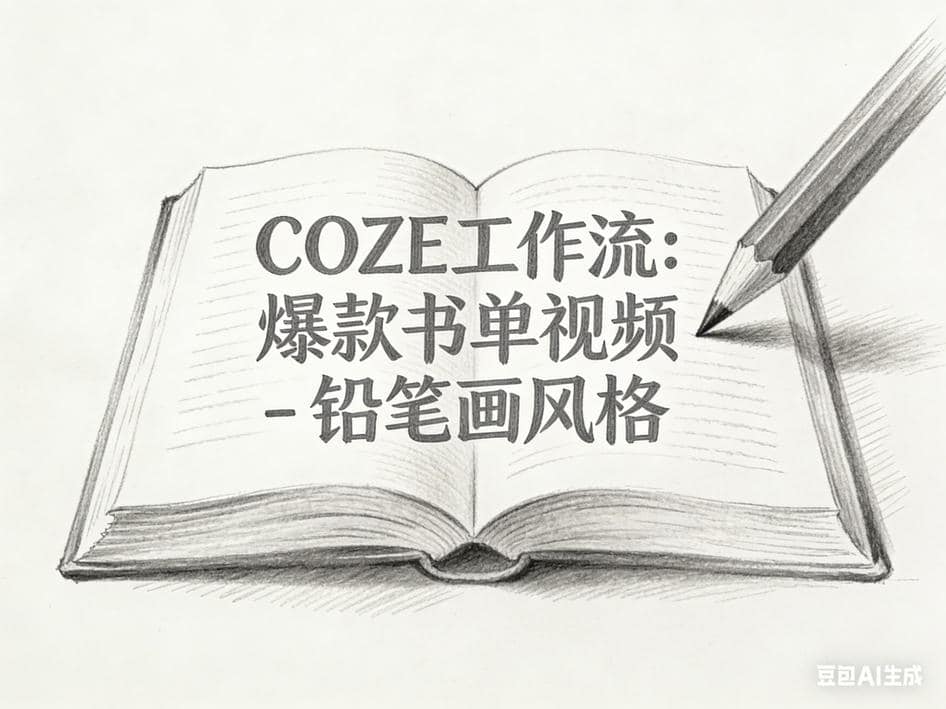Coze工作流-爆款书单视频-铅笔画风格