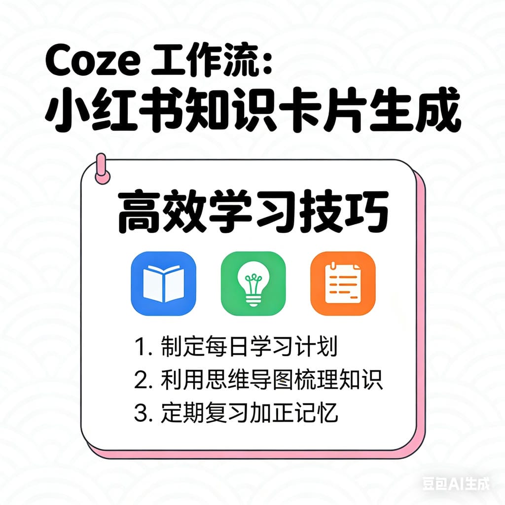 Coze工作流：小红书知识卡片生成