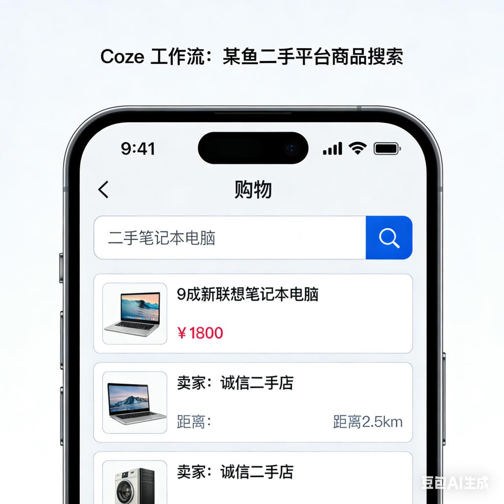 Coze工作流：某鱼二手平台商品搜索