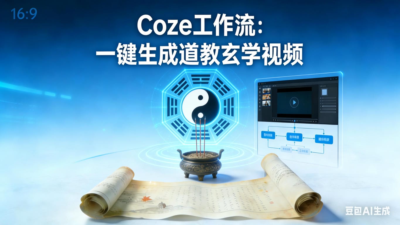 Coze工作流：一键生成道教玄学视频