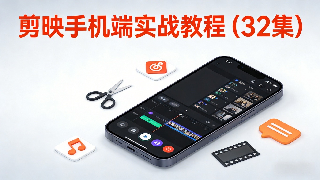 剪映手机端实战教程（32 集）