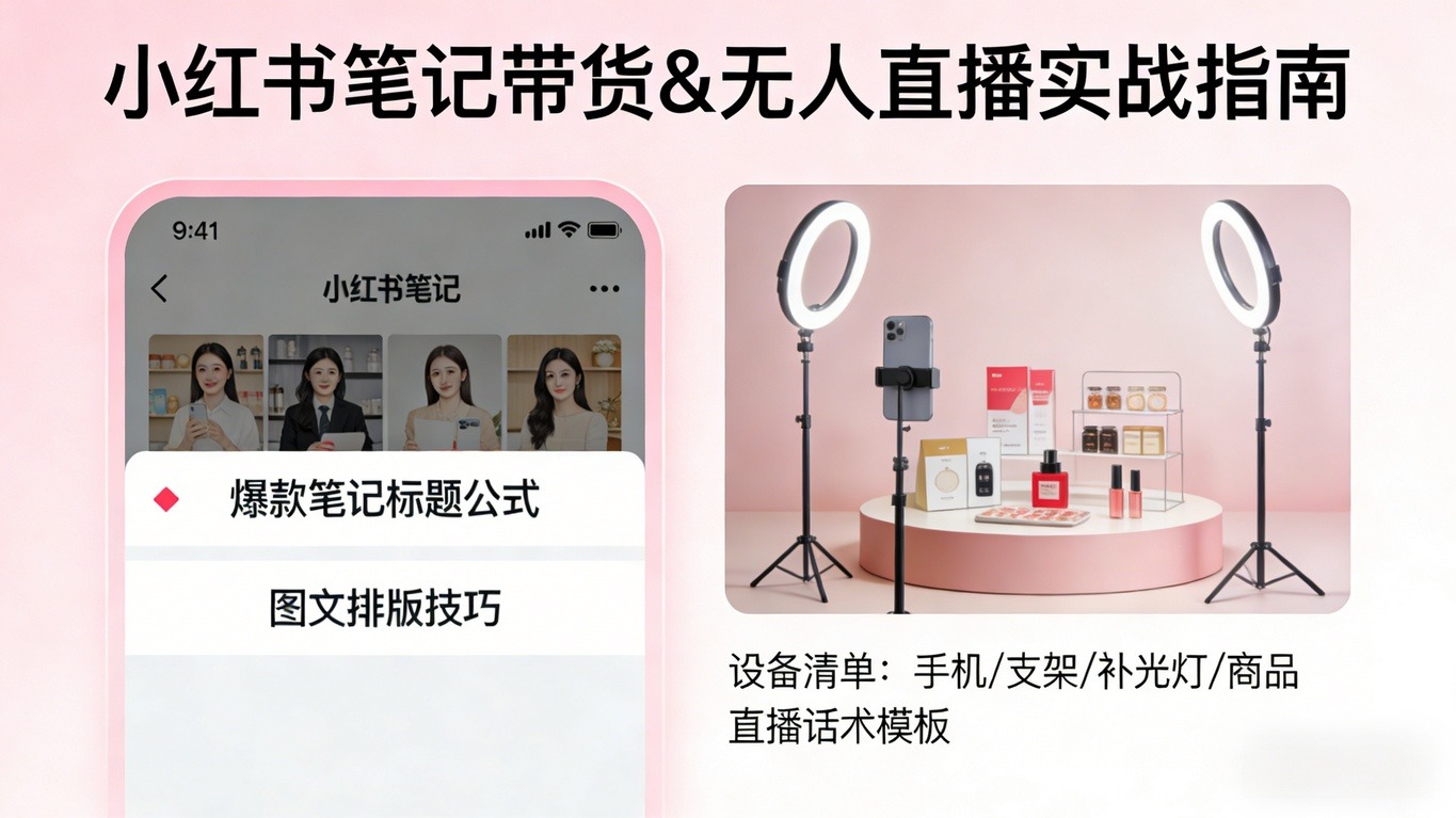 小红书笔记带货和无人直播实战