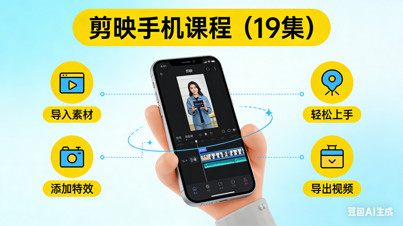 轻松上手剪映手机课程（19 集）