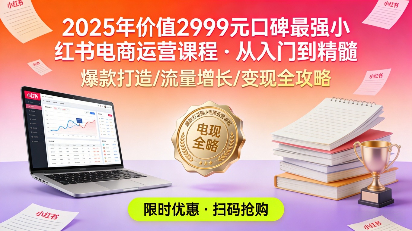 2025 年价值 2999 元口碑最强小红书电商运营课程・从入门到精髓